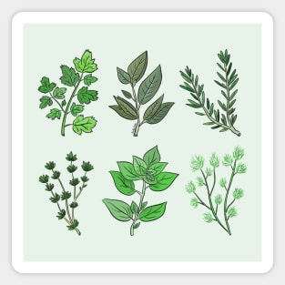 Fresh green herbs Magnet